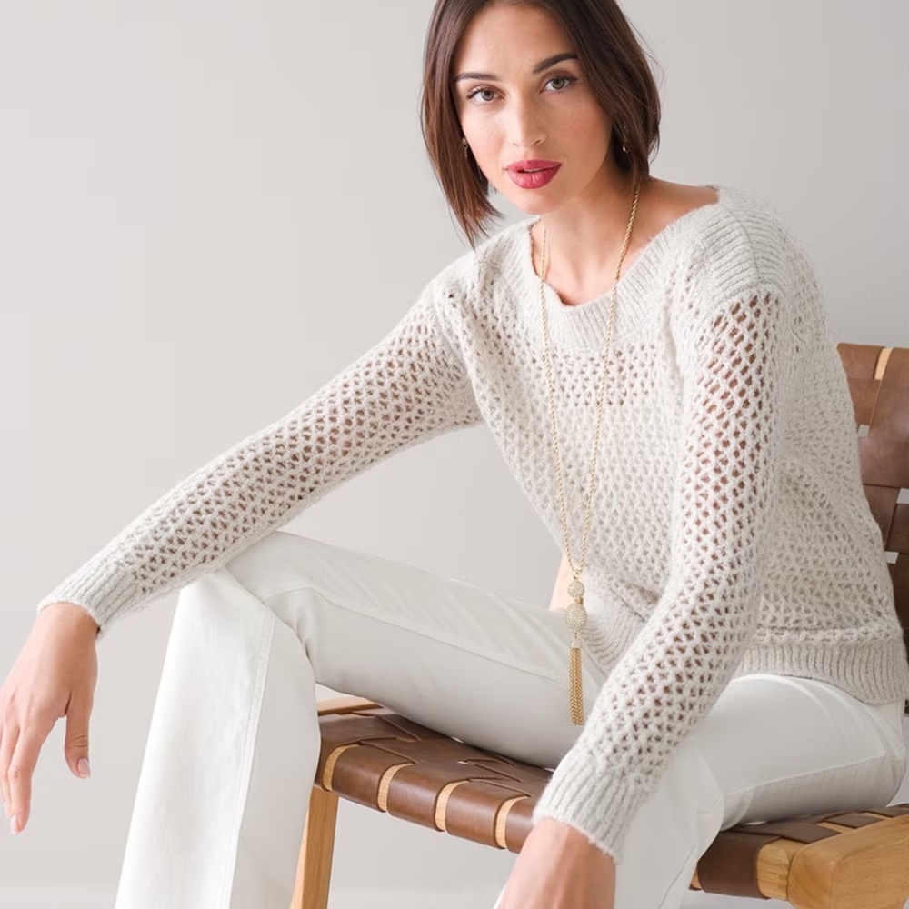 WHBM Open Stitch Bateau Sweater, size XS, excellent condition